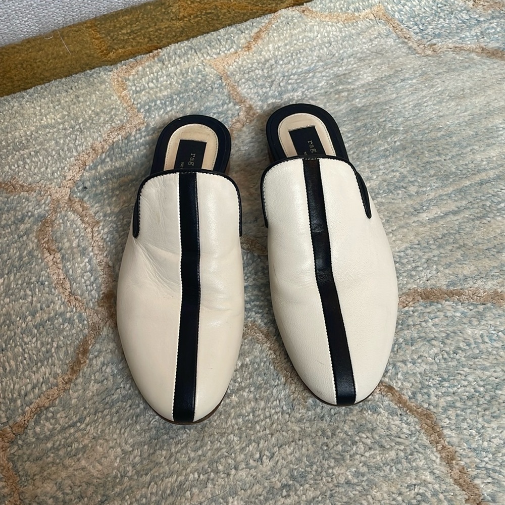 rag & bone cream and black mules (size 35)